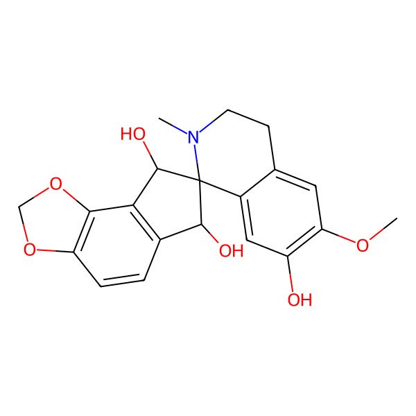 2D Structure of Spiro[7H-indeno[4,5-d]-1,3-dioxole-7,1a(2)(2a(2)H)-isoquinoline]-6,7a(2),8-triol, 3a(2),4a(2),6,8-tetrahydro-6a(2)-methoxy-2a(2)-methyl-, (1a(2)R,6S,8R)-