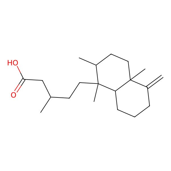 2D Structure of (3S)-5-[(1S,2R,4aR,8aR)-1,2,4a-trimethyl-5-methylidene-3,4,6,7,8,8a-hexahydro-2H-naphthalen-1-yl]-3-methylpentanoic acid