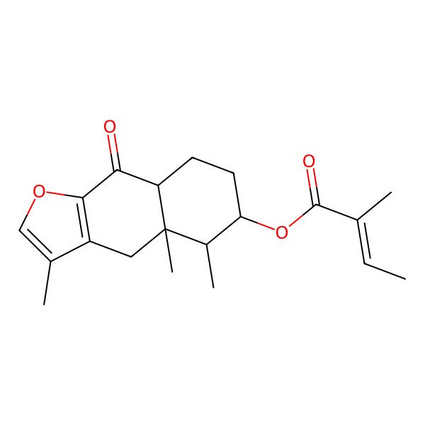 2D Structure of [(4aR,5R,6S,8aS)-3,4a,5-trimethyl-9-oxo-4,5,6,7,8,8a-hexahydrobenzo[f][1]benzofuran-6-yl] (Z)-2-methylbut-2-enoate