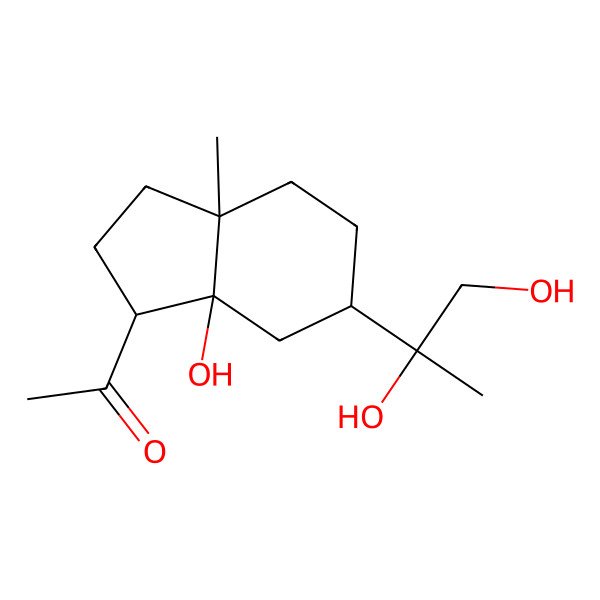 2D Structure of 1-[(1S,3aS,6R,7aS)-6-[(2R)-1,2-dihydroxypropan-2-yl]-7a-hydroxy-3a-methyl-2,3,4,5,6,7-hexahydro-1H-inden-1-yl]ethanone