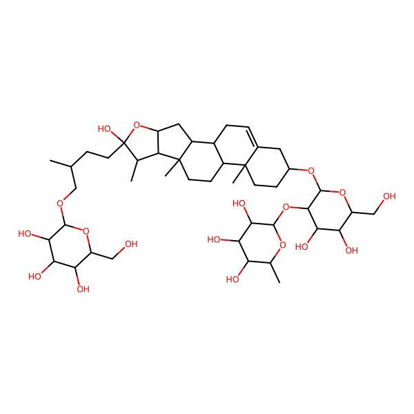 2D Structure of 2-[4,5-Dihydroxy-6-(hydroxymethyl)-2-[[6-hydroxy-7,9,13-trimethyl-6-[3-methyl-4-[3,4,5-trihydroxy-6-(hydroxymethyl)oxan-2-yl]oxybutyl]-5-oxapentacyclo[10.8.0.02,9.04,8.013,18]icos-18-en-16-yl]oxy]oxan-3-yl]oxy-6-methyloxane-3,4,5-triol