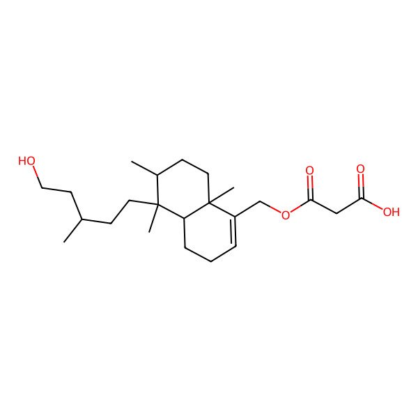 2D Structure of 3-[[5-(5-Hydroxy-3-methylpentyl)-5,6,8a-trimethyl-3,4,4a,6,7,8-hexahydronaphthalen-1-yl]methoxy]-3-oxopropanoic acid
