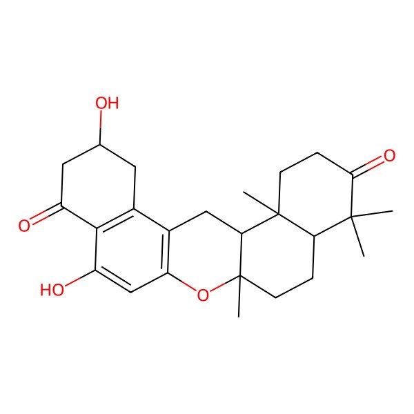 2D Structure of 16,20-Dihydroxy-4,8,8,12-tetramethyl-13-oxapentacyclo[12.8.0.03,12.04,9.017,22]docosa-1(14),15,17(22)-triene-7,18-dione