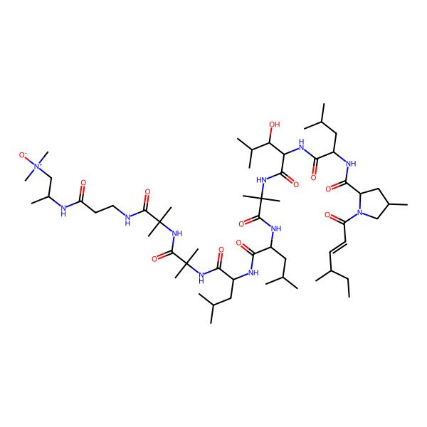 2D Structure of (2S)-2-[3-[[2-[[2-[[(2S)-2-[[(2S)-2-[[2-[[(2R,3S)-3-hydroxy-4-methyl-2-[[(2S)-4-methyl-2-[[(2R,4S)-4-methyl-1-[(Z,4R)-4-methylhex-2-enoyl]pyrrolidine-2-carbonyl]amino]pentanoyl]amino]pentanoyl]amino]-2-methylpropanoyl]amino]-4-methylpentanoyl]amino]-4-methylpentanoyl]amino]-2-methylpropanoyl]amino]-2-methylpropanoyl]amino]propanoylamino]-N,N-dimethylpropan-1-amine oxide