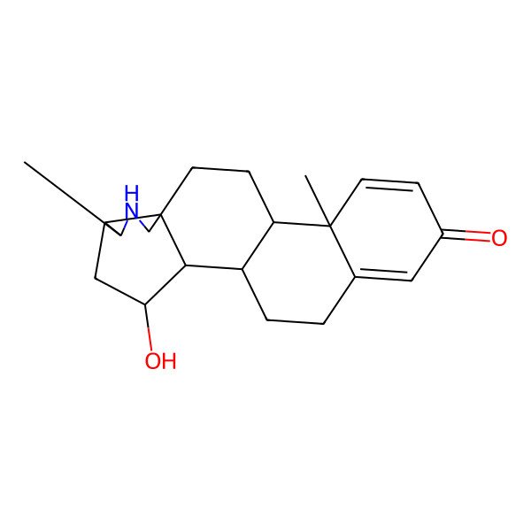 2D Structure of (1R,2S,3S,5S,6S,9S,12S,13R)-3-hydroxy-6,13-dimethyl-7-azapentacyclo[10.8.0.02,9.05,9.013,18]icosa-14,17-dien-16-one