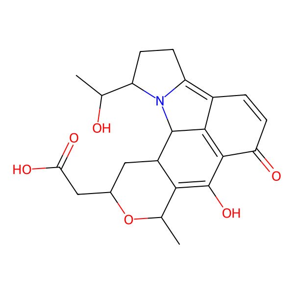 2D Structure of 2-[(3R,14R,16S)-12-hydroxy-3-[(1S)-1-hydroxyethyl]-14-methyl-10-oxo-15-oxa-2-azapentacyclo[9.7.1.02,6.07,19.013,18]nonadeca-6,8,11(19),12-tetraen-16-yl]acetic acid