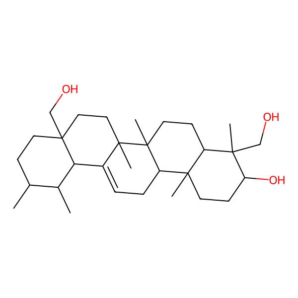 2D Structure of (3S,4R,4aR,6aR,6bS,8aS,11R,12S,12aS,14aR,14bR)-4,8a-bis(hydroxymethyl)-4,6a,6b,11,12,14b-hexamethyl-2,3,4a,5,6,7,8,9,10,11,12,12a,14,14a-tetradecahydro-1H-picen-3-ol