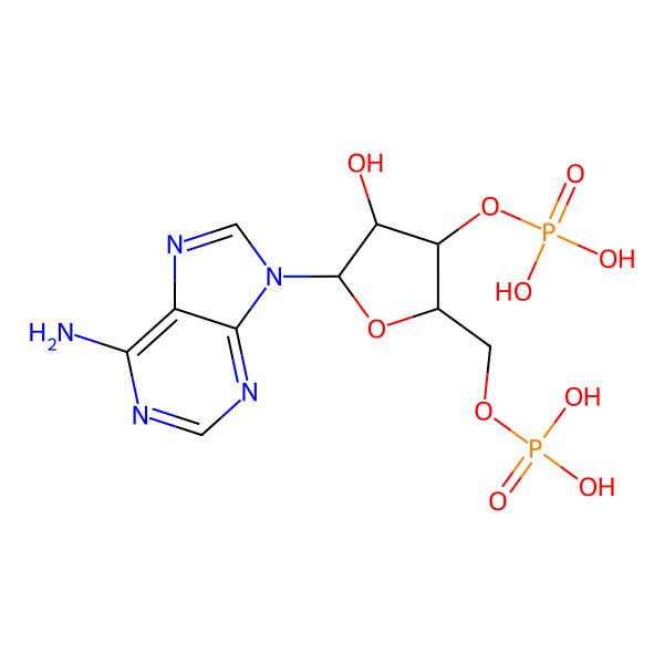 2D Structure of [(2S,3S,4S,5S)-5-(6-aminopurin-9-yl)-4-hydroxy-2-(phosphonooxymethyl)oxolan-3-yl] dihydrogen phosphate