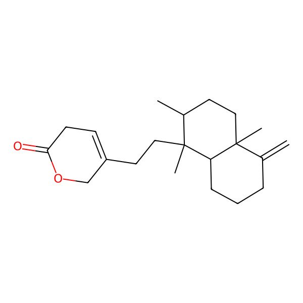 2D Structure of 3-[2-(1,2,4a-trimethyl-5-methylidene-3,4,6,7,8,8a-hexahydro-2H-naphthalen-1-yl)ethyl]-2,5-dihydropyran-6-one