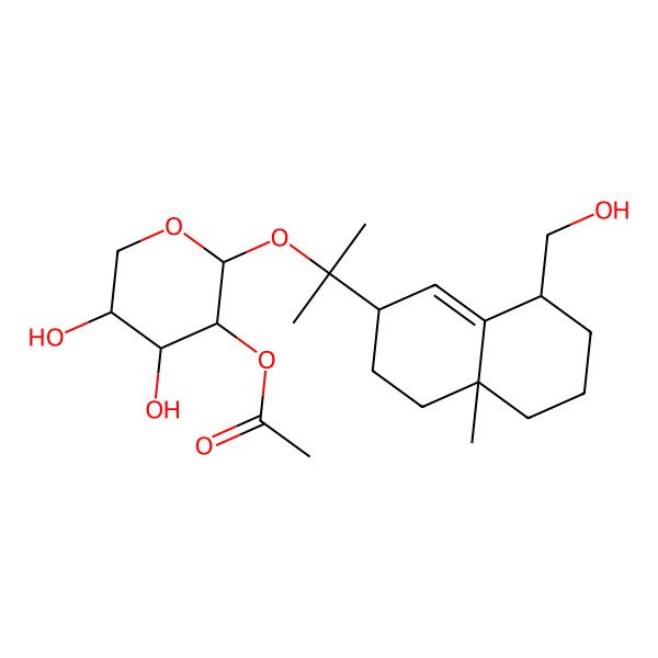 2D Structure of [4,5-dihydroxy-2-[2-[8-(hydroxymethyl)-4a-methyl-3,4,5,6,7,8-hexahydro-2H-naphthalen-2-yl]propan-2-yloxy]oxan-3-yl] acetate