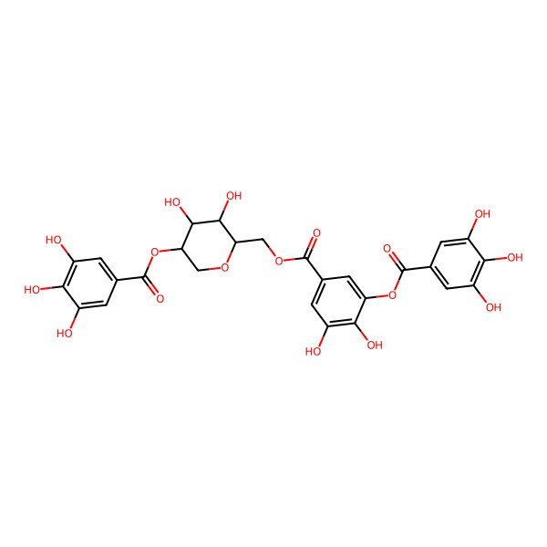 2D Structure of [(3S,4S,5S,6R)-6-[[3,4-dihydroxy-5-(3,4,5-trihydroxybenzoyl)oxybenzoyl]oxymethyl]-4,5-dihydroxyoxan-3-yl] 3,4,5-trihydroxybenzoate