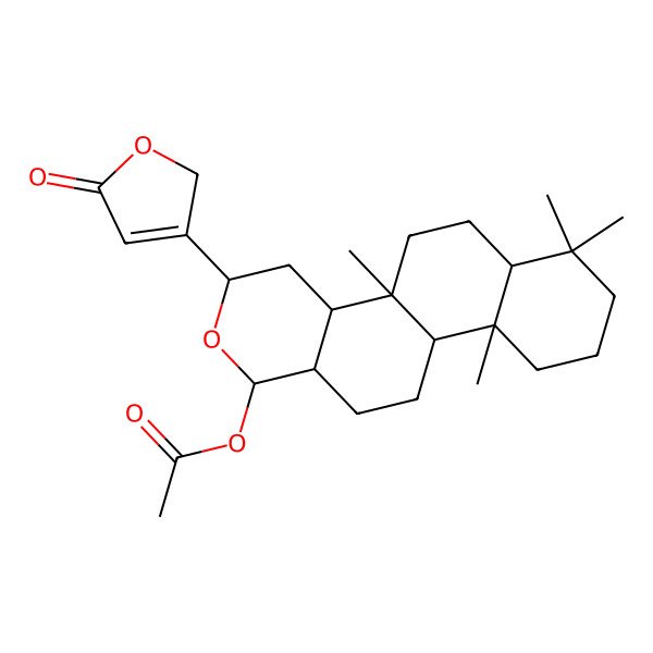 2D Structure of [4b,7,7,10a-tetramethyl-3-(5-oxo-2H-furan-3-yl)-1,3,4,4a,5,6,6a,8,9,10,10b,11,12,12a-tetradecahydronaphtho[2,1-f]isochromen-1-yl] acetate