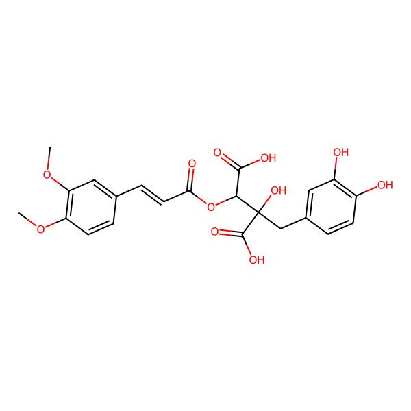 2D Structure of (2R,3S)-2-[(3,4-dihydroxyphenyl)methyl]-3-[3-(3,4-dimethoxyphenyl)prop-2-enoyloxy]-2-hydroxybutanedioic acid