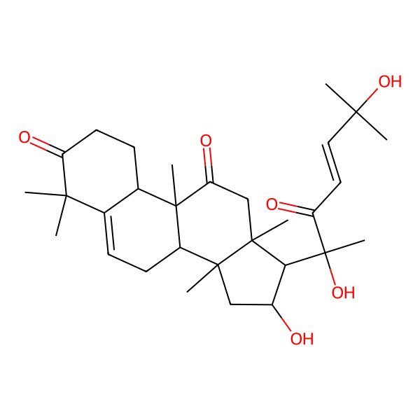 2D Structure of 17-(2,6-dihydroxy-6-methyl-3-oxohept-4-en-2-yl)-16-hydroxy-4,4,9,13,14-pentamethyl-2,7,8,10,12,15,16,17-octahydro-1H-cyclopenta[a]phenanthrene-3,11-dione