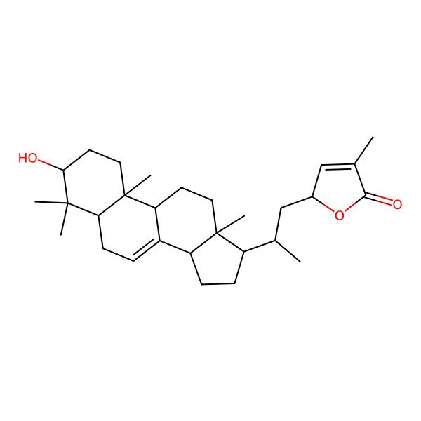 2D Structure of (2R)-2-[(2R)-2-[(3S,5R,9R,10R,13R,14R,17R)-3-hydroxy-4,4,10,13-tetramethyl-1,2,3,5,6,9,11,12,14,15,16,17-dodecahydrocyclopenta[a]phenanthren-17-yl]propyl]-4-methyl-2H-furan-5-one