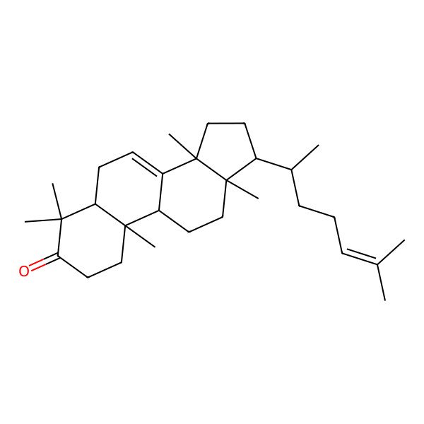 2D Structure of (5R,9R,10R,13R,14R,17R)-4,4,10,13,14-pentamethyl-17-[(2R)-6-methylhept-5-en-2-yl]-1,2,5,6,9,11,12,15,16,17-decahydrocyclopenta[a]phenanthren-3-one
