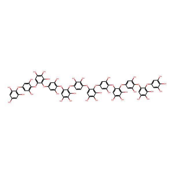 2D Structure of 5-[4-[6-[4-[6-[2,6-Dihydroxy-4-(2,4,6-trihydroxyphenoxy)phenoxy]-2,3,4-trihydroxyphenoxy]-2,6-dihydroxyphenoxy]-2,3,4-trihydroxyphenoxy]-2,3-dihydroxyphenoxy]-4-[4-[2-[3,5-dihydroxy-4-[3,4,5-trihydroxy-2-(3,4,5-trihydroxyphenoxy)phenoxy]phenoxy]-3,4,5-trihydroxyphenoxy]-3,5-dihydroxyphenoxy]benzene-1,2,3-triol