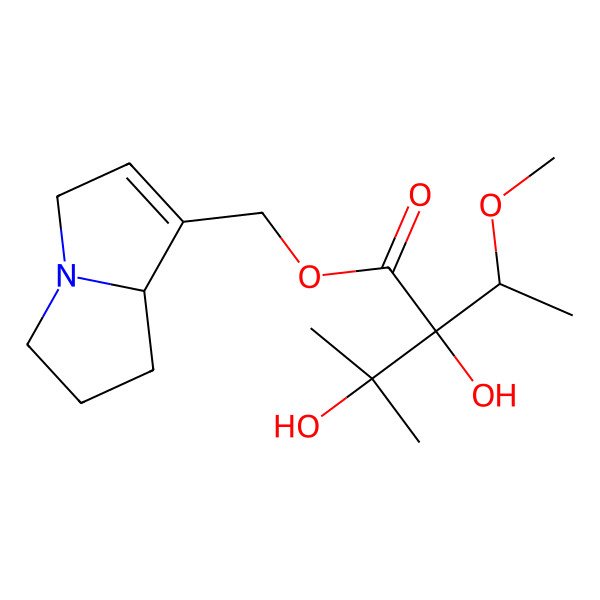 2D Structure of [(8S)-5,6,7,8-tetrahydro-3H-pyrrolizin-1-yl]methyl (2R)-2,3-dihydroxy-2-[(1R)-1-methoxyethyl]-3-methylbutanoate
