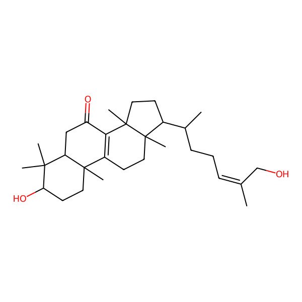 2D Structure of (3S,5R,10S,13R,14R,17R)-3-hydroxy-17-[(2S)-7-hydroxy-6-methylhept-5-en-2-yl]-4,4,10,13,14-pentamethyl-1,2,3,5,6,11,12,15,16,17-decahydrocyclopenta[a]phenanthren-7-one