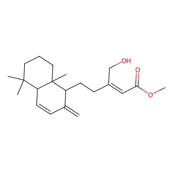 2D Structure of methyl 5-(5,5,8a-trimethyl-2-methylidene-4a,6,7,8-tetrahydro-1H-naphthalen-1-yl)-3-(hydroxymethyl)pent-2-enoate 2D Structure of methyl 5-(5,5,8a-trimethyl-2-methylidene-4a,6,7,8-tetrahydro-1H-naphthalen-1-yl)-3-(hydroxymethyl)pent-2-enoate