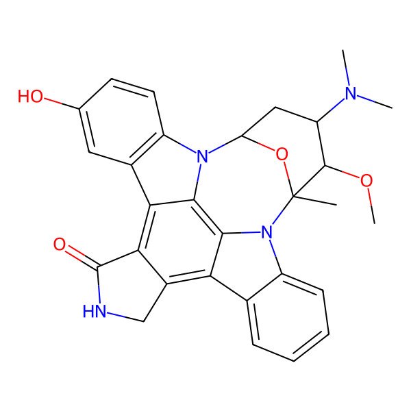 2D Structure of 4-(Dimethylamino)-11-hydroxy-3-methoxy-2-methyl-29-oxa-1,7,17-triazaoctacyclo[12.12.2.12,6.07,28.08,13.015,19.020,27.021,26]nonacosa-8(13),9,11,14,19,21,23,25,27-nonaen-16-one