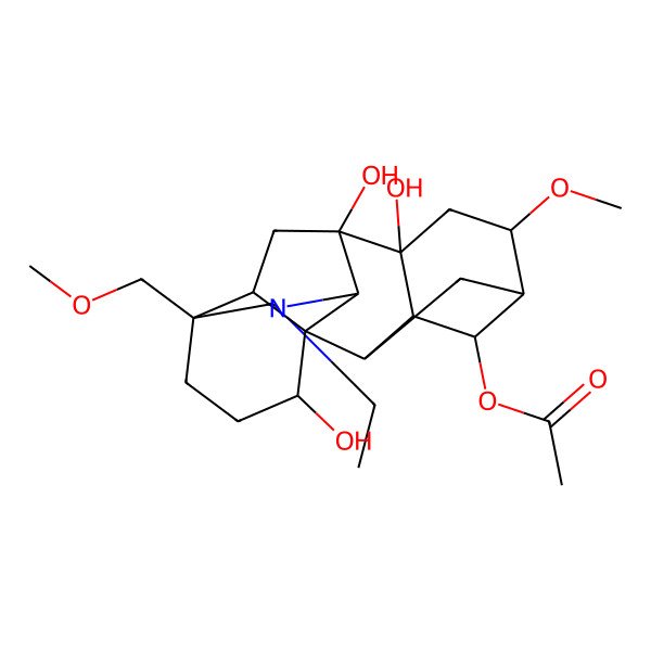 2D Structure of [(1S,2S,3S,4S,5S,6R,8S,9R,10S,13S,16R,17R)-11-ethyl-8,9,16-trihydroxy-6-methoxy-13-(methoxymethyl)-11-azahexacyclo[7.7.2.12,5.01,10.03,8.013,17]nonadecan-4-yl] acetate