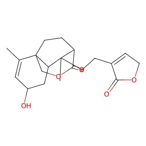 2D Structure of (1S,4R,6R,7R,8R)-4-hydroxy-2,7-dimethyl-7-[2-(5-oxo-2H-furan-4-yl)ethyl]-10-oxatricyclo[6.3.2.01,6]tridec-2-en-9-one