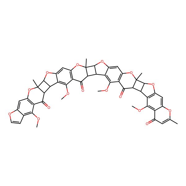 2D Structure of 4,10,44,50-Tetramethoxy-14,21,28,35-tetramethyl-15,19,22,26,29,33,36,40-octaoxapentadecacyclo[26.24.0.02,27.03,25.05,23.07,21.08,20.09,18.011,16.030,51.032,49.034,48.035,47.037,45.039,43]dopentaconta-3,5(23),9(18),10,13,16,24,30(51),31,37(45),38,41,43,49-tetradecaene-6,12,46,52-tetrone