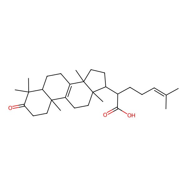 2D Structure of (2S)-6-Methyl-2-[(10S,14S,17S)-4,4,10,13,14-pentamethyl-3-oxo-1,2,5,6,7,11,12,15,16,17-decahydrocyclopenta[a]phenanthren-17-yl]hept-5-enoic acid