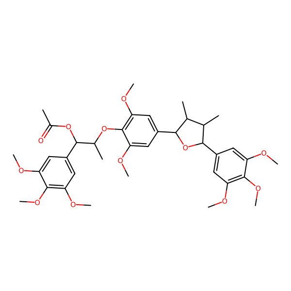 2D Structure of [(1R,2S)-2-[4-[(2R,3R,4S,5S)-3,4-dimethyl-5-(3,4,5-trimethoxyphenyl)oxolan-2-yl]-2,6-dimethoxyphenoxy]-1-(3,4,5-trimethoxyphenyl)propyl] acetate
