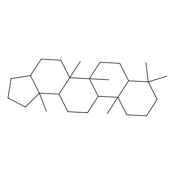 2D Structure of (3aS,5aR,5bR,7aS,11aS,11bR,13aS,13bS)-5a,5b,8,8,11a,13b-hexamethyl-1,2,3,3a,4,5,6,7,7a,9,10,11,11b,12,13,13a-hexadecahydrocyclopenta[a]chrysene