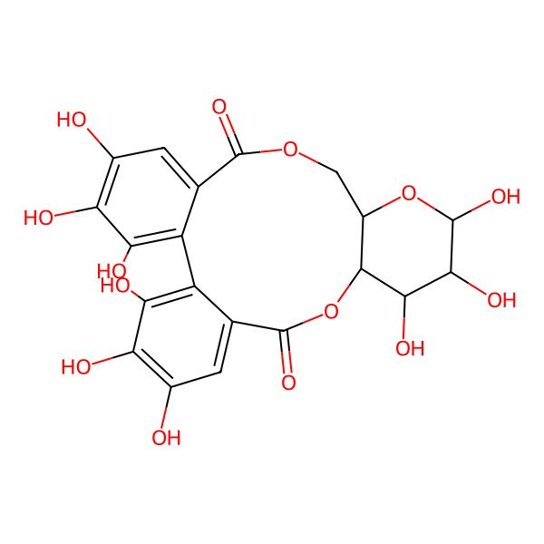 2D Structure of (10S,11R,12R,13R,15R)-3,4,5,11,12,13,21,22,23-nonahydroxy-9,14,17-trioxatetracyclo[17.4.0.02,7.010,15]tricosa-1(23),2,4,6,19,21-hexaene-8,18-dione