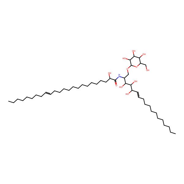 2D Structure of (Z,2R)-2-hydroxy-N-[(Z,2S,3S,4R,5R)-3,4,5-trihydroxy-1-[(2R,3R,4S,5S,6R)-3,4,5-trihydroxy-6-(hydroxymethyl)oxan-2-yl]oxyoctadec-6-en-2-yl]tetracos-15-enamide