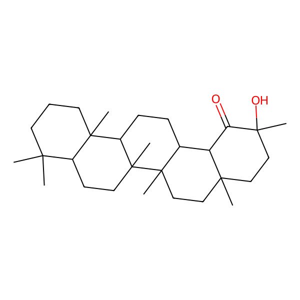 2D Structure of 2-hydroxy-2,4a,6a,6b,9,9,12a-heptamethyl-4,5,6,6a,7,8,8a,10,11,12,13,14,14a,14b-tetradecahydro-3H-picen-1-one