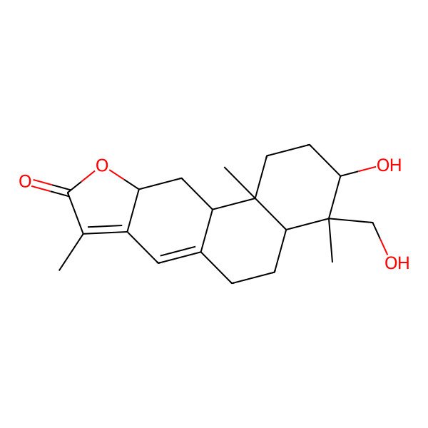 2D Structure of (3R,4S,4aS,10aR,11aR,11bS)-3-hydroxy-4-(hydroxymethyl)-4,8,11b-trimethyl-2,3,4a,5,6,10a,11,11a-octahydro-1H-naphtho[2,1-f][1]benzofuran-9-one