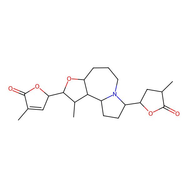 2D Structure of (2R)-4-methyl-2-[(1S,2R,3S,4S,6R,11S)-3-methyl-11-[(2S,4S)-4-methyl-5-oxooxolan-2-yl]-5-oxa-10-azatricyclo[8.3.0.02,6]tridecan-4-yl]-2H-furan-5-one