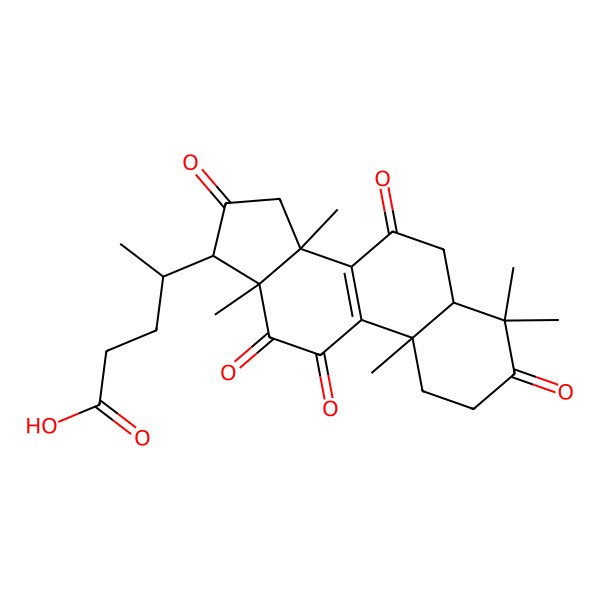 2D Structure of (4R)-4-[(5R,10S,13R,14R,17R)-4,4,10,13,14-pentamethyl-3,7,11,12,16-pentaoxo-1,2,5,6,15,17-hexahydrocyclopenta[a]phenanthren-17-yl]pentanoic acid
