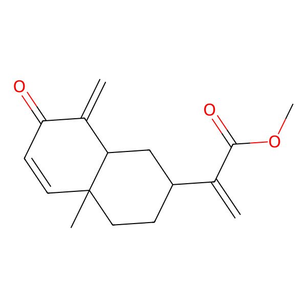 2D Structure of methyl 2-[(2R,4aR,8aR)-4a-methyl-8-methylidene-7-oxo-2,3,4,8a-tetrahydro-1H-naphthalen-2-yl]prop-2-enoate