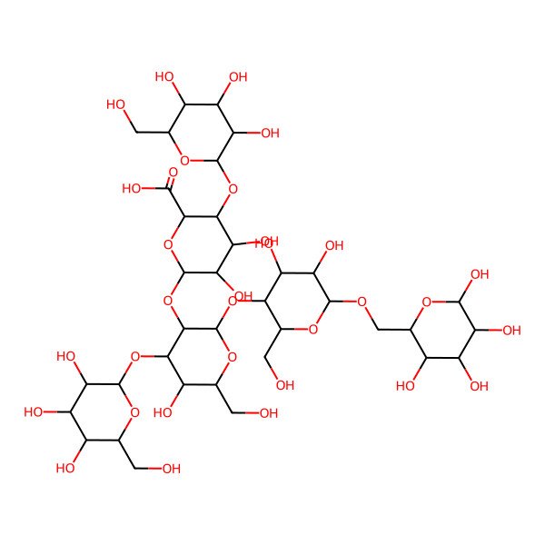 2D Structure of 6-[2-[4,5-Dihydroxy-2-(hydroxymethyl)-6-[(3,4,5,6-tetrahydroxyoxan-2-yl)methoxy]oxan-3-yl]oxy-5-hydroxy-6-(hydroxymethyl)-4-[3,4,5-trihydroxy-6-(hydroxymethyl)oxan-2-yl]oxyoxan-3-yl]oxy-4,5-dihydroxy-3-[3,4,5-trihydroxy-6-(hydroxymethyl)oxan-2-yl]oxyoxane-2-carboxylic acid