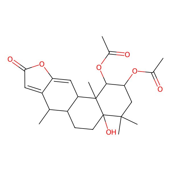 2D Structure of [(1R,2S,4aR,6aS,7R,11aS,11bS)-1-acetyloxy-4a-hydroxy-4,4,7,11b-tetramethyl-9-oxo-1,2,3,5,6,6a,7,11a-octahydronaphtho[2,1-f][1]benzofuran-2-yl] acetate