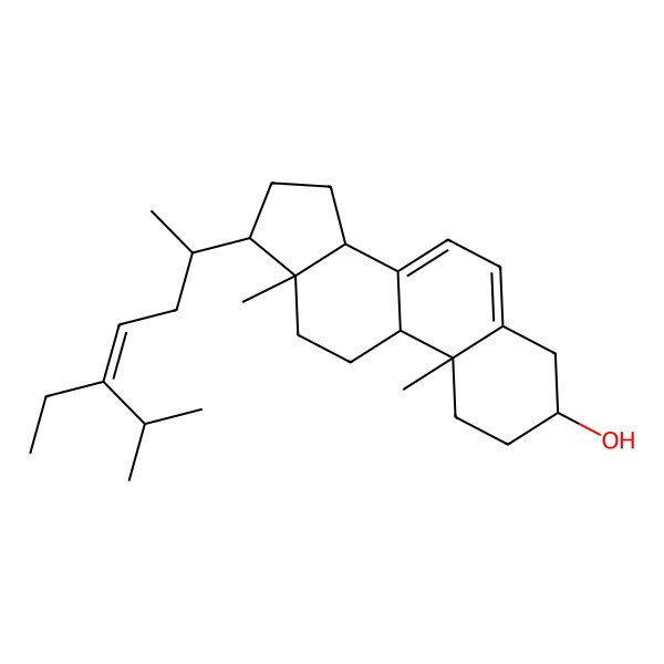 2D Structure of 17-(5-ethyl-6-methylhept-4-en-2-yl)-10,13-dimethyl-2,3,4,9,11,12,14,15,16,17-decahydro-1H-cyclopenta[a]phenanthren-3-ol