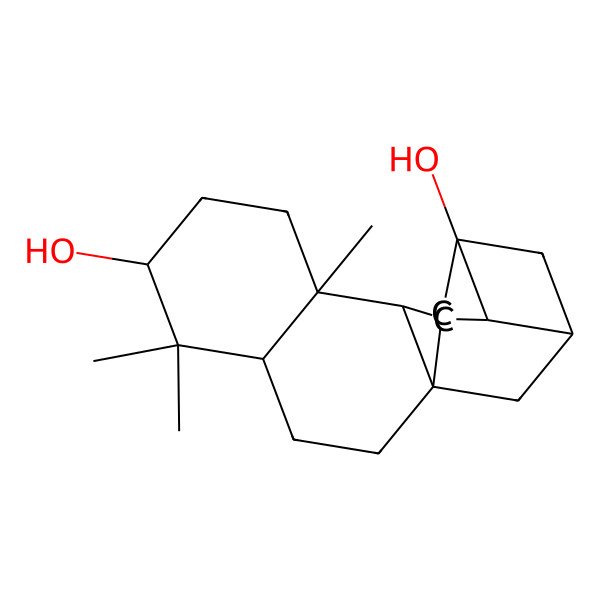 2D Structure of (1S,4S,6R,9S,10R,12R,13S,15R)-5,5,9-trimethylpentacyclo[11.3.1.01,10.04,9.012,15]heptadecane-6,13-diol