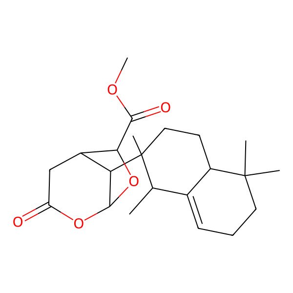 2D Structure of methyl (1S,5R,6R,8R)-8-[(1S,2R,4aS)-1,2,5,5-tetramethyl-1,3,4,4a,6,7-hexahydronaphthalen-2-yl]-3-oxo-2,7-dioxabicyclo[3.2.1]octane-6-carboxylate