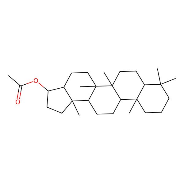 2D Structure of [(3R,3aR,5aR,5bR,7aS,11aS,11bR,13aR,13bR)-5a,5b,8,8,11a,13b-hexamethyl-1,2,3,3a,4,5,6,7,7a,9,10,11,11b,12,13,13a-hexadecahydrocyclopenta[a]chrysen-3-yl] acetate