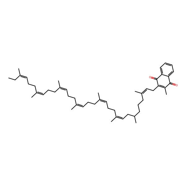 2D Structure of 2-methyl-3-[(2E,7R,9E,13E,17E,21E,25Z,29E)-3,7,10,14,18,22,26,30-octamethyldotriaconta-2,9,13,17,21,25,29-heptaenyl]naphthalene-1,4-dione