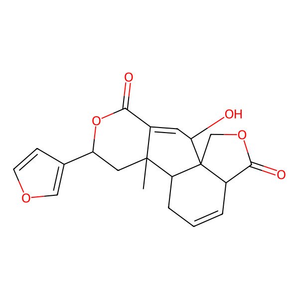 2D Structure of (1R,2R,7R,9R,10R,14R)-7-(furan-3-yl)-2-hydroxy-9-methyl-6,16-dioxatetracyclo[8.7.0.01,14.04,9]heptadeca-3,12-diene-5,15-dione