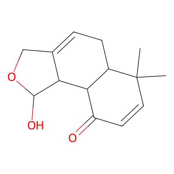2D Structure of (1S,5aR,9aS,9bR)-1-hydroxy-6,6-dimethyl-1,3,5,5a,9a,9b-hexahydrobenzo[e][2]benzofuran-9-one