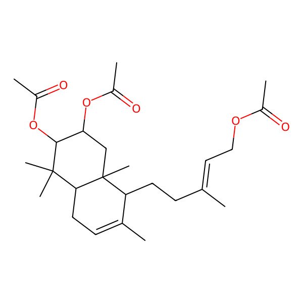 2D Structure of [5-(6,7-Diacetyloxy-2,5,5,8a-tetramethyl-1,4,4a,6,7,8-hexahydronaphthalen-1-yl)-3-methylpent-2-enyl] acetate