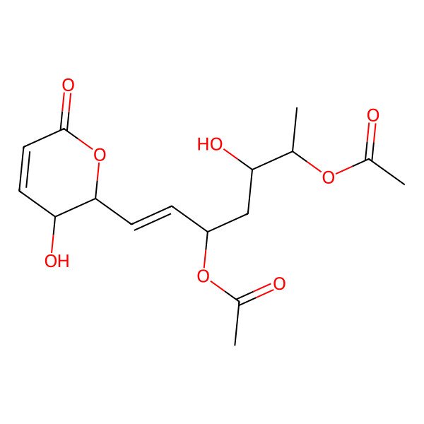 2D Structure of [(E,2S,3R,5S)-5-acetyloxy-3-hydroxy-7-[(2S,3S)-3-hydroxy-6-oxo-2,3-dihydropyran-2-yl]hept-6-en-2-yl] acetate