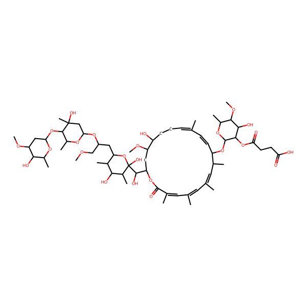 2D Structure of 4-[2-[[20-[[2,4-Dihydroxy-6-[2-[4-hydroxy-5-(5-hydroxy-4-methoxy-6-methyloxan-2-yl)oxy-4,6-dimethyloxan-2-yl]oxy-3-methoxypropyl]-3,5-dimethyloxan-2-yl]-hydroxymethyl]-17-hydroxy-18-methoxy-3,5,7,9,13-pentamethyl-2-oxo-1-oxacycloicosa-3,5,7,11,13-pentaen-10-yl]oxy]-4-hydroxy-5-methoxy-6-methyloxan-3-yl]oxy-4-oxobutanoic acid